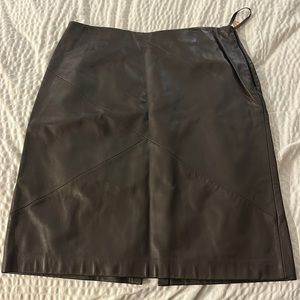 Vintage brown leather skirt